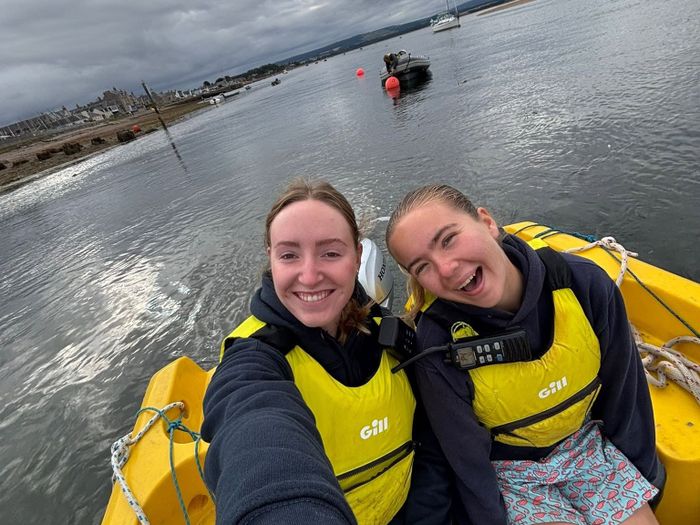 Two passengers on the crossing back to Findhorn